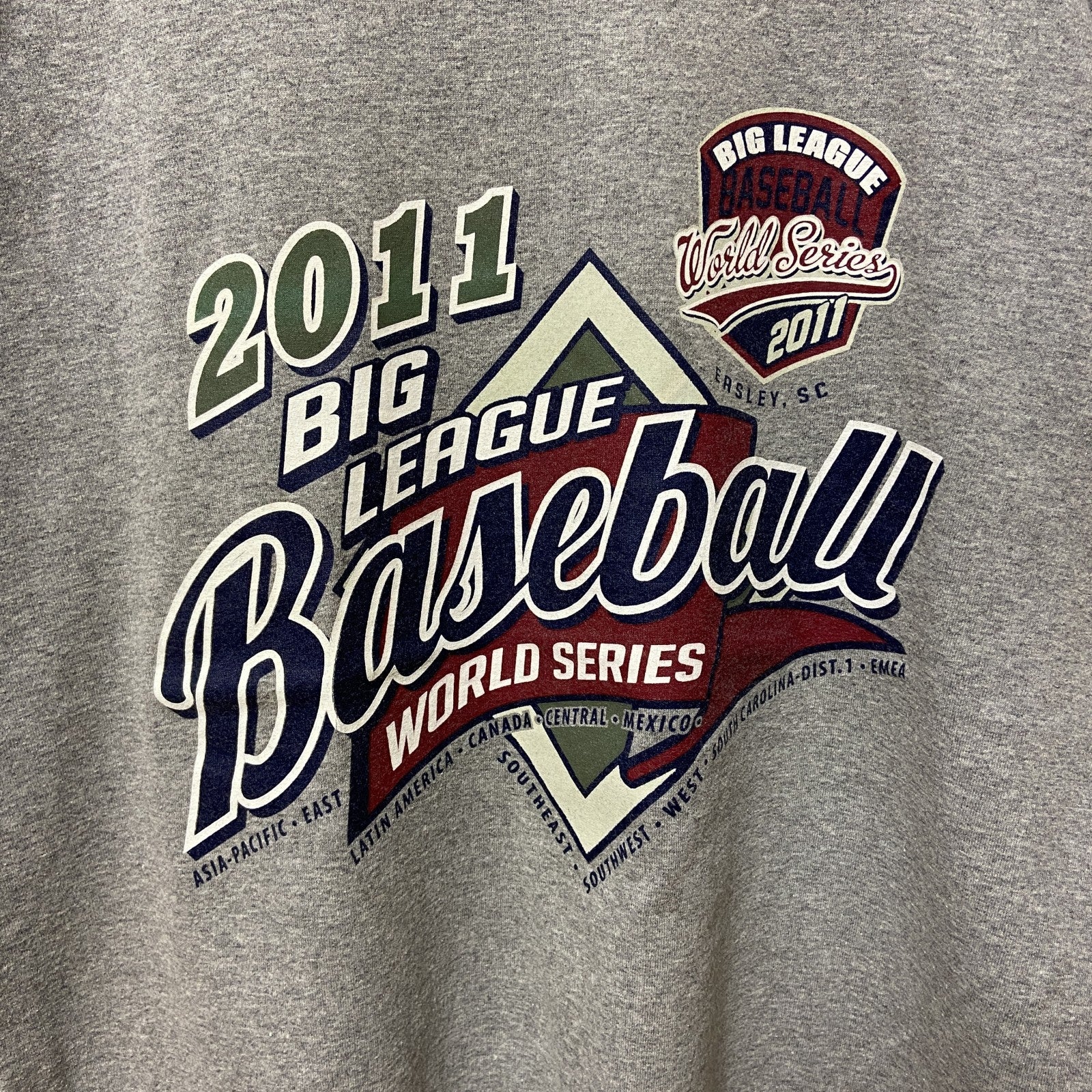 RUSSELL　ラッセル　BIG LEAGUE BASEBALL 2011　半袖プリントTシャツ　グレー　灰色　野球　古着