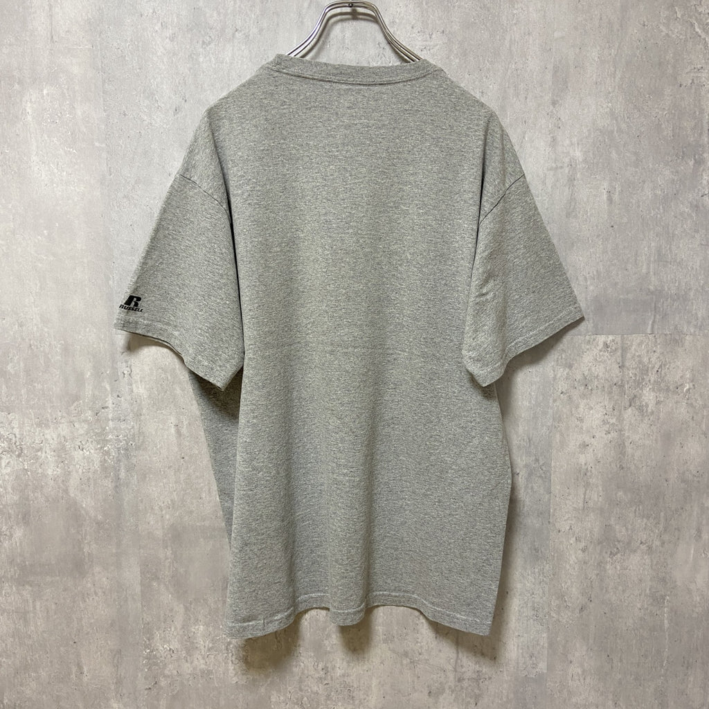 RUSSELL　ラッセル　BIG LEAGUE BASEBALL 2011　半袖プリントTシャツ　グレー　灰色　野球　古着