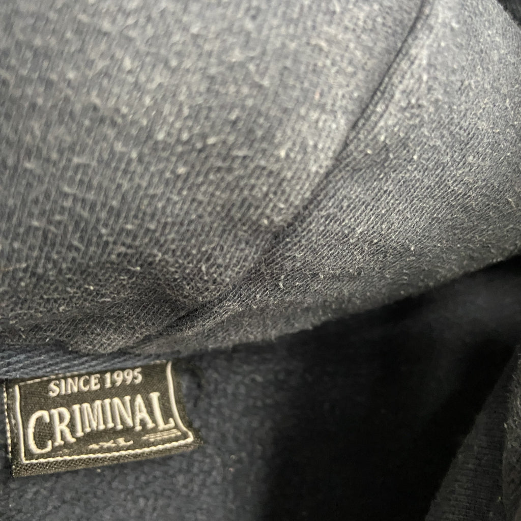 CRIMINAL　スウェットパーカー/フーディー　フェード　無地　紺　ネイビー　4XLサイズ　古着