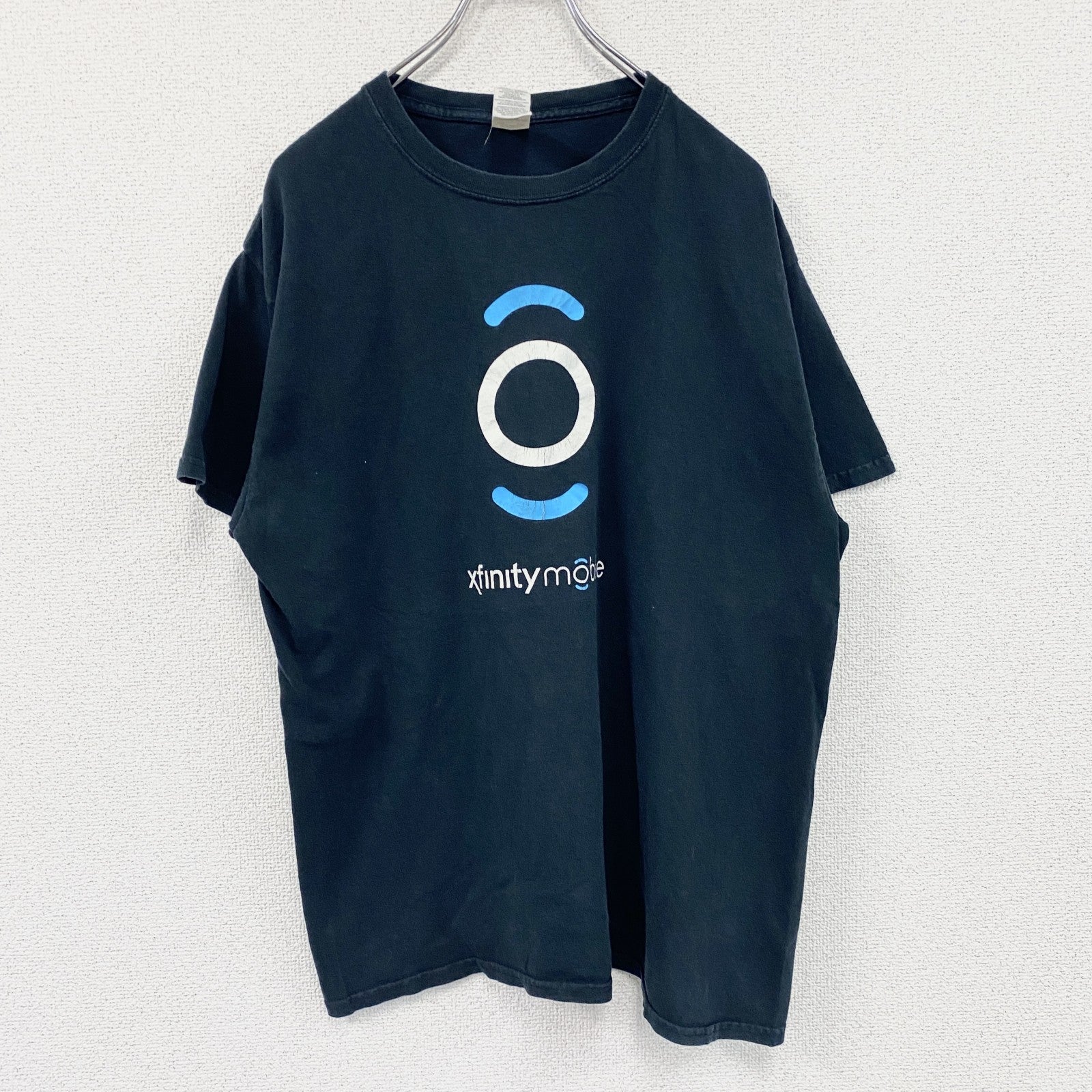 GILDAN　ギルダン　半袖プリントTシャツ　Comcast　Xfinity Mobile　黒　ブラック　Lサイズ　古着