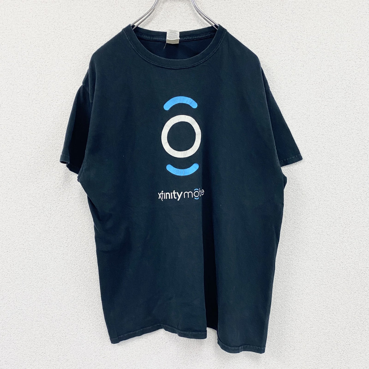 GILDAN　ギルダン　半袖プリントTシャツ　Comcast　Xfinity Mobile　黒　ブラック　Lサイズ カットソー メンズ コットン 古着