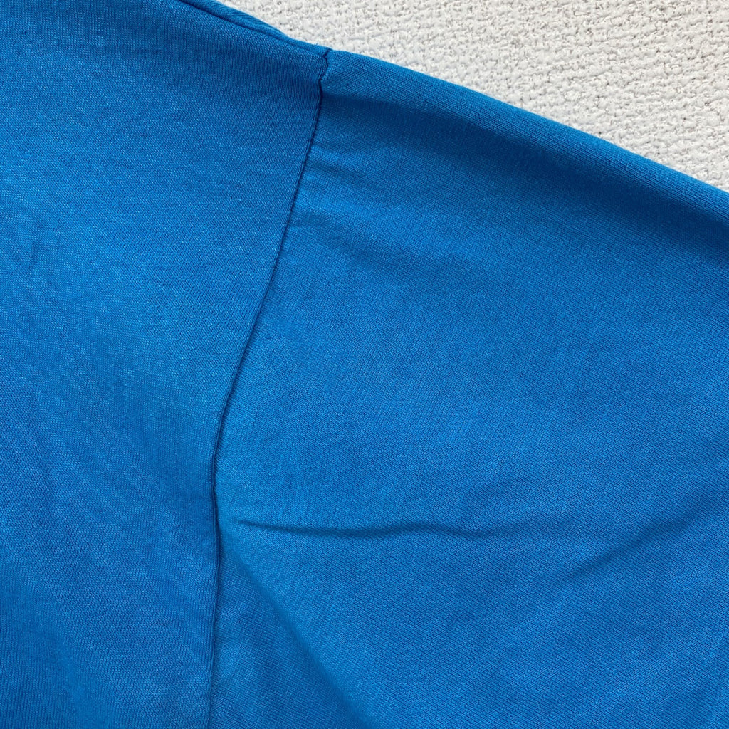 Hanes　ヘインズ　半袖プリントTシャツ　シングルステッチ　ヴィンテージ　水色　ライトブルー　XLサイズ カットソー メンズ コットン 古着