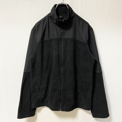 古着 used　STARTER スターター　長袖ハイネックフリースジャケット　フルジップアウター　ロゴプリント　黒　Mサイズ