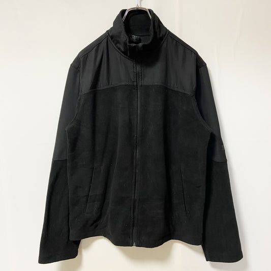古着 used　STARTER スターター　長袖ハイネックフリースジャケット　フルジップアウター　ロゴプリント　黒　Mサイズ