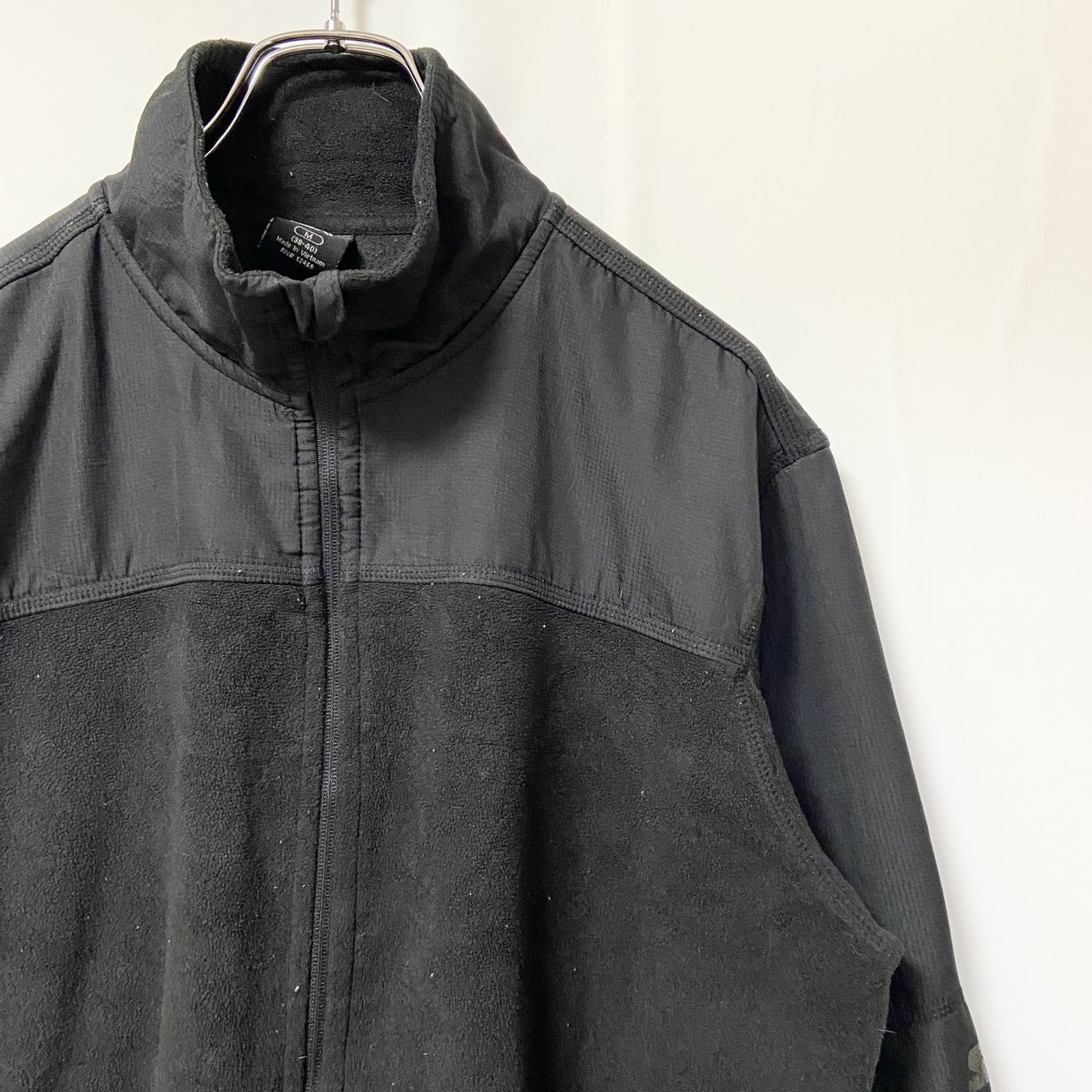 古着 used　STARTER スターター　長袖ハイネックフリースジャケット　フルジップアウター　ロゴプリント　黒　Mサイズ