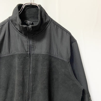 古着 used　STARTER スターター　長袖ハイネックフリースジャケット　フルジップアウター　ロゴプリント　黒　Mサイズ