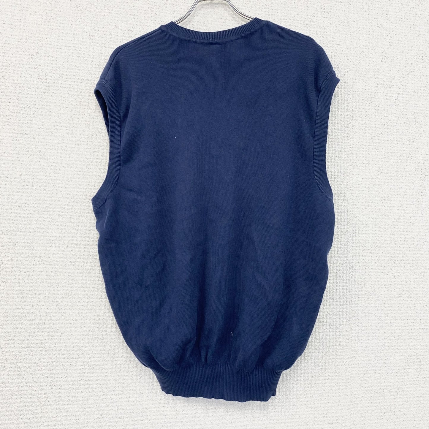 90s　NIKE　ナイキ　コットンニットベスト　ヴィンテージ　スウッシュロゴ　紺　ネイビー　Lサイズ
