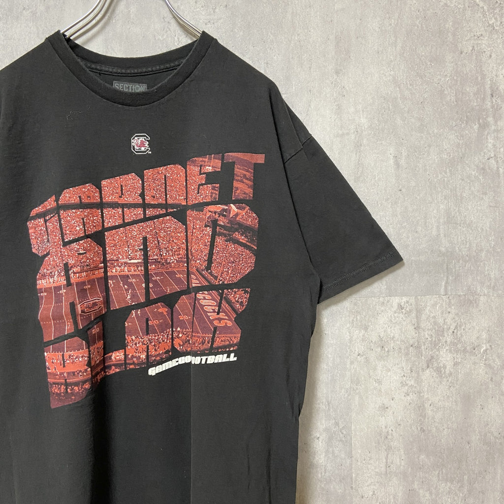 NCAA　GAMECOCKS FOOTBALL　アメフト　半袖カレッジプリントTシャツ　黒　ブラック　スポーツ　古着