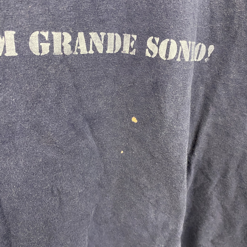 anvil　アンビル　半袖プリントイラストTシャツ　3連プリント　紺　ネイビー　Mサイズ　古着