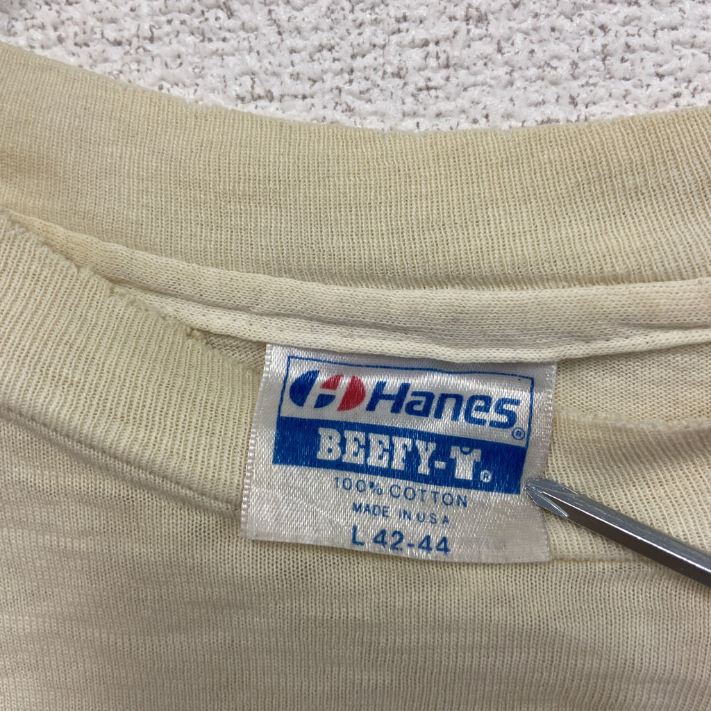 Hanes　ヘインズ　ソウルオリンピック　半袖プリントTシャツ　シングルステッチ　白　ホワイト　Lサイズ カットソー メンズ コットン 古着