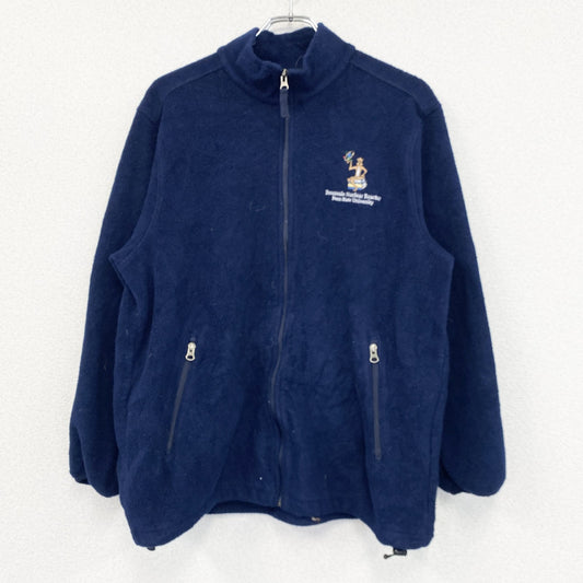 ～90s　LANDS’END　ランズエンド　フリースフルジップジャケット/ ボアジャケット　紺　ネイビー　XLサイズ