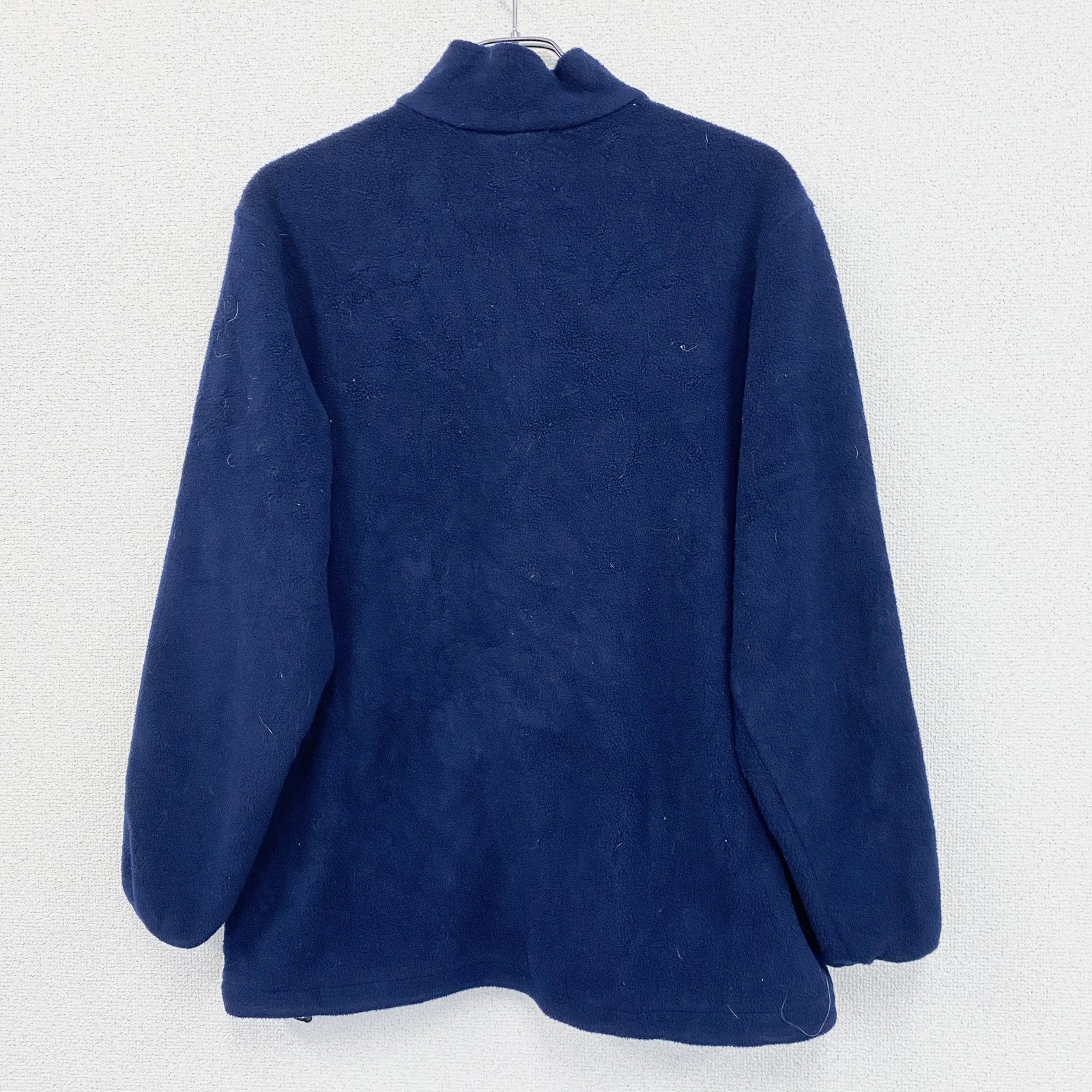 ～90s　LANDS’END　ランズエンド　フリースフルジップジャケット/ ボアジャケット　紺　ネイビー　XLサイズ　　ヴィンテージ　古着