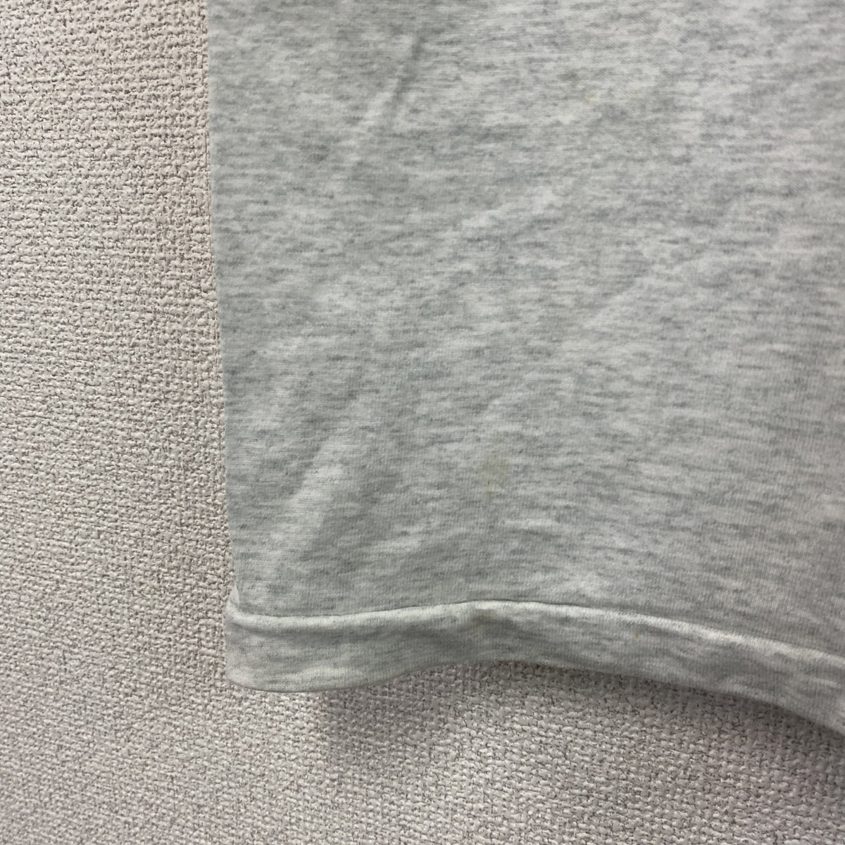 90s　FRUIT OF THE LOOM　フルーツオブザルーム　半袖プリントTシャツ　シングルステッチ　グレー　Sサイズ カットソー メンズ コットン 古着