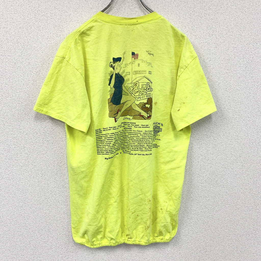 GILDAN　ギルダン　Harley Davidson　ハーレーダビッドソン　半袖Tシャツ　黄色　イエロー　Mサイズ　古着
