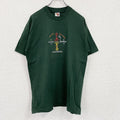 FRUIT OF THE LOOM　半袖プリントTシャツ　シングルステッチ　ヴィンテージ　深緑　ディープグリーン　Lサイズ カットソー メンズ コットン 古着