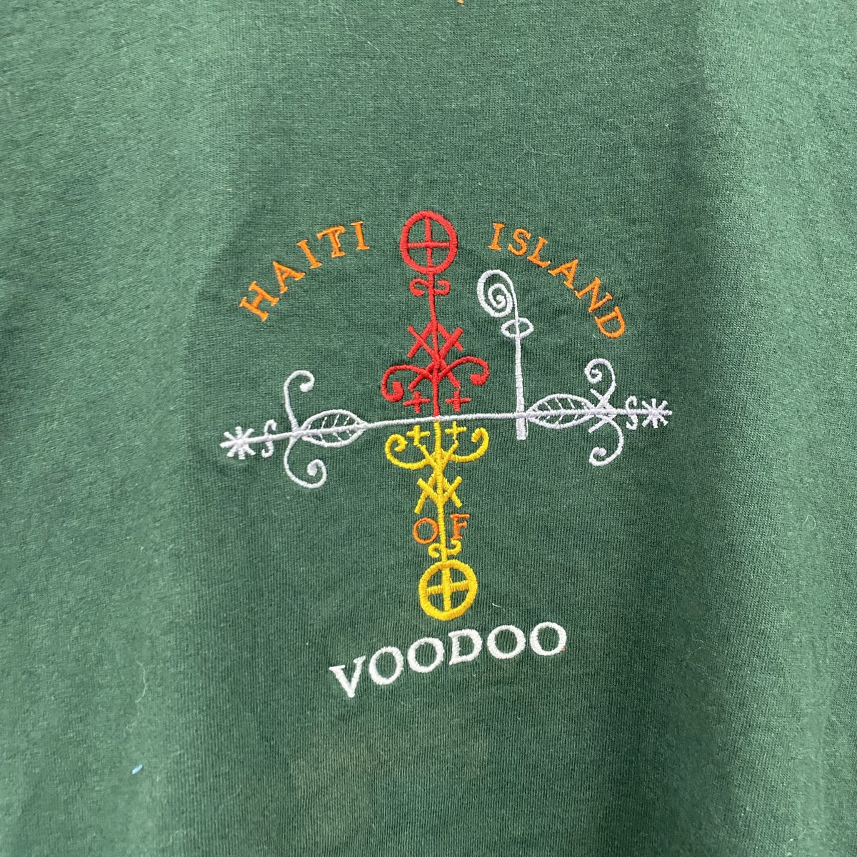 FRUIT OF THE LOOM　半袖プリントTシャツ　シングルステッチ　ヴィンテージ　深緑　ディープグリーン　Lサイズ カットソー メンズ コットン 古着