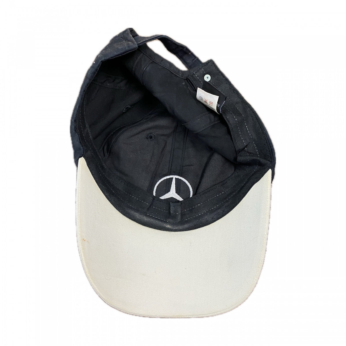 Mercedes Benz　メルセデスベンツ　6パネルキャップ　ベースボールキャップ　刺繍ロゴ　企業ロゴ　黒　ブラック 帽子 メンズ コットン 古着