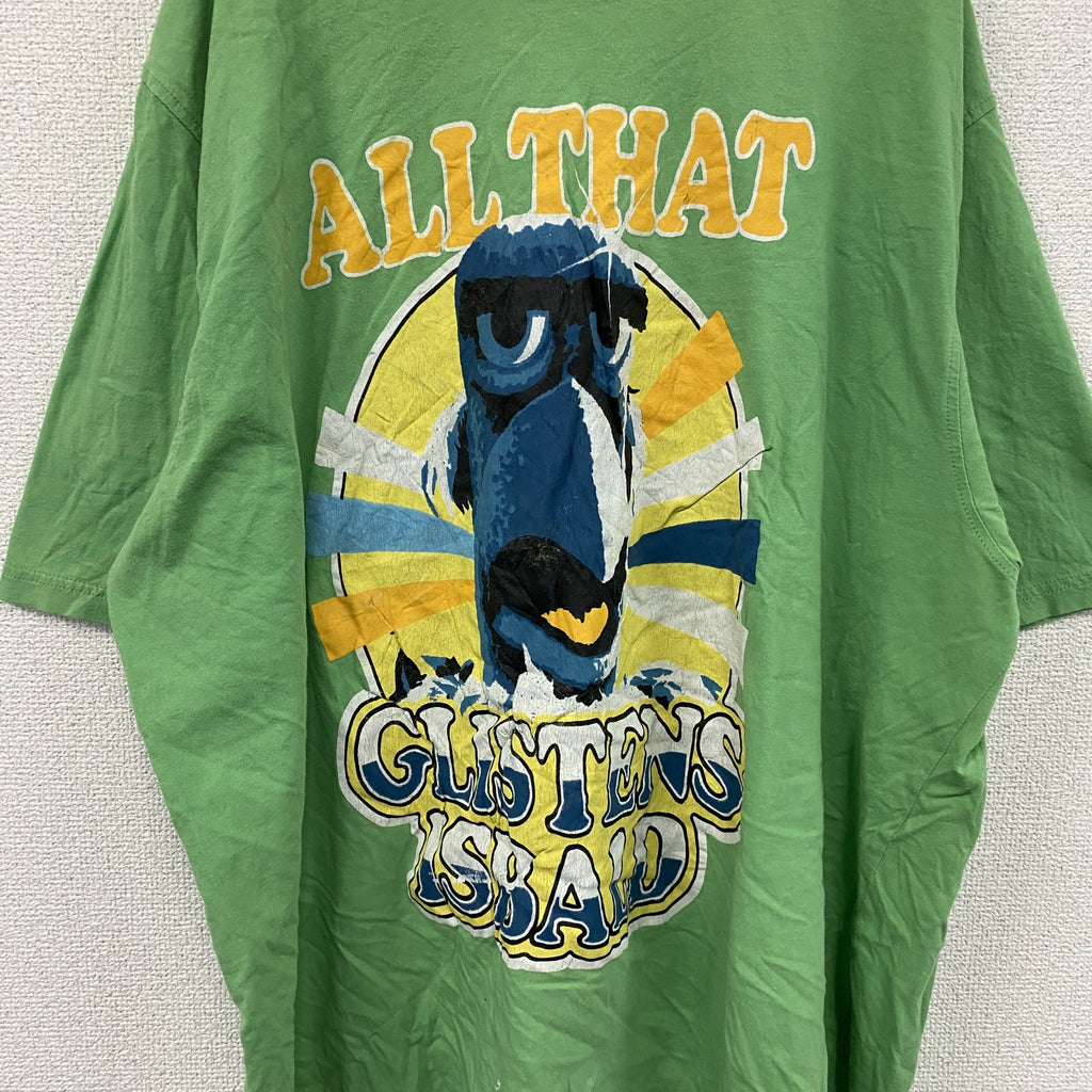 Disney　ディズニー　半袖プリントTシャツ　キャラクターT　緑　グリーン　3XLサイズ　古着