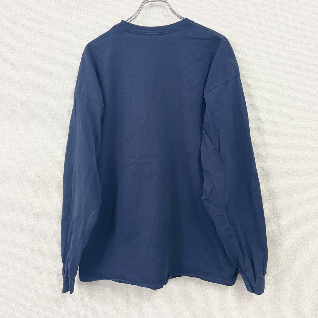 GILDAN　ギルダン　長袖プリントTシャツ　ミシガン大学　アメフト　紺　ネイビー　2XLサイズ　古着