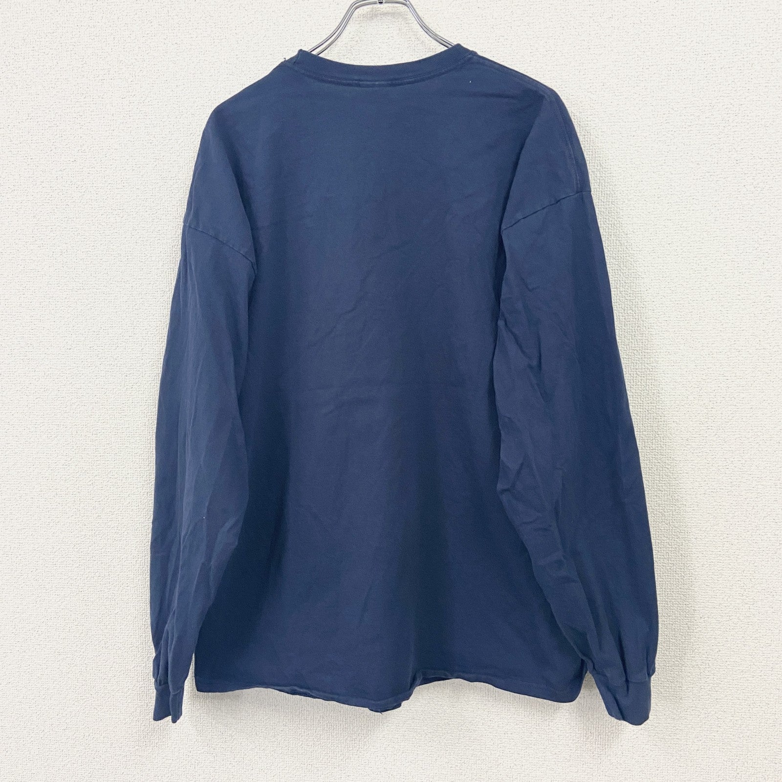 GILDAN　ギルダン　長袖プリントTシャツ　ミシガン大学　アメフト　紺　ネイビー　2XLサイズ　古着