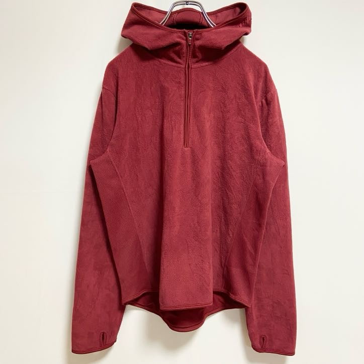 TOMMYHILFIGER　トミーヒルフィガー　長袖ハーフジップフリースパーカー　ノームコア　赤　レッド　Lサイズ　古着