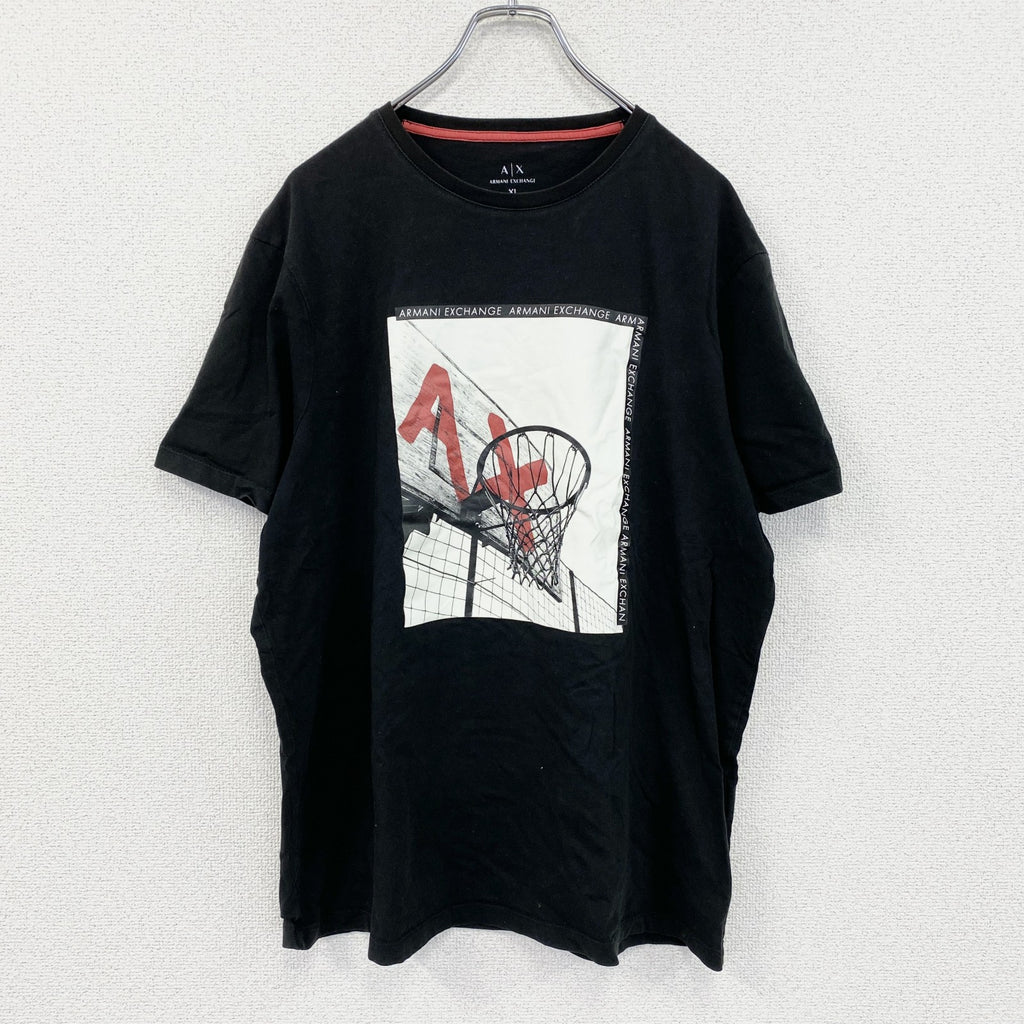 ARMANI EXCHANGE　アルマーニエクスチェンジ　半袖Tシャツ　フォトTシャツ　黒　ブラック　XLサイズ　古着