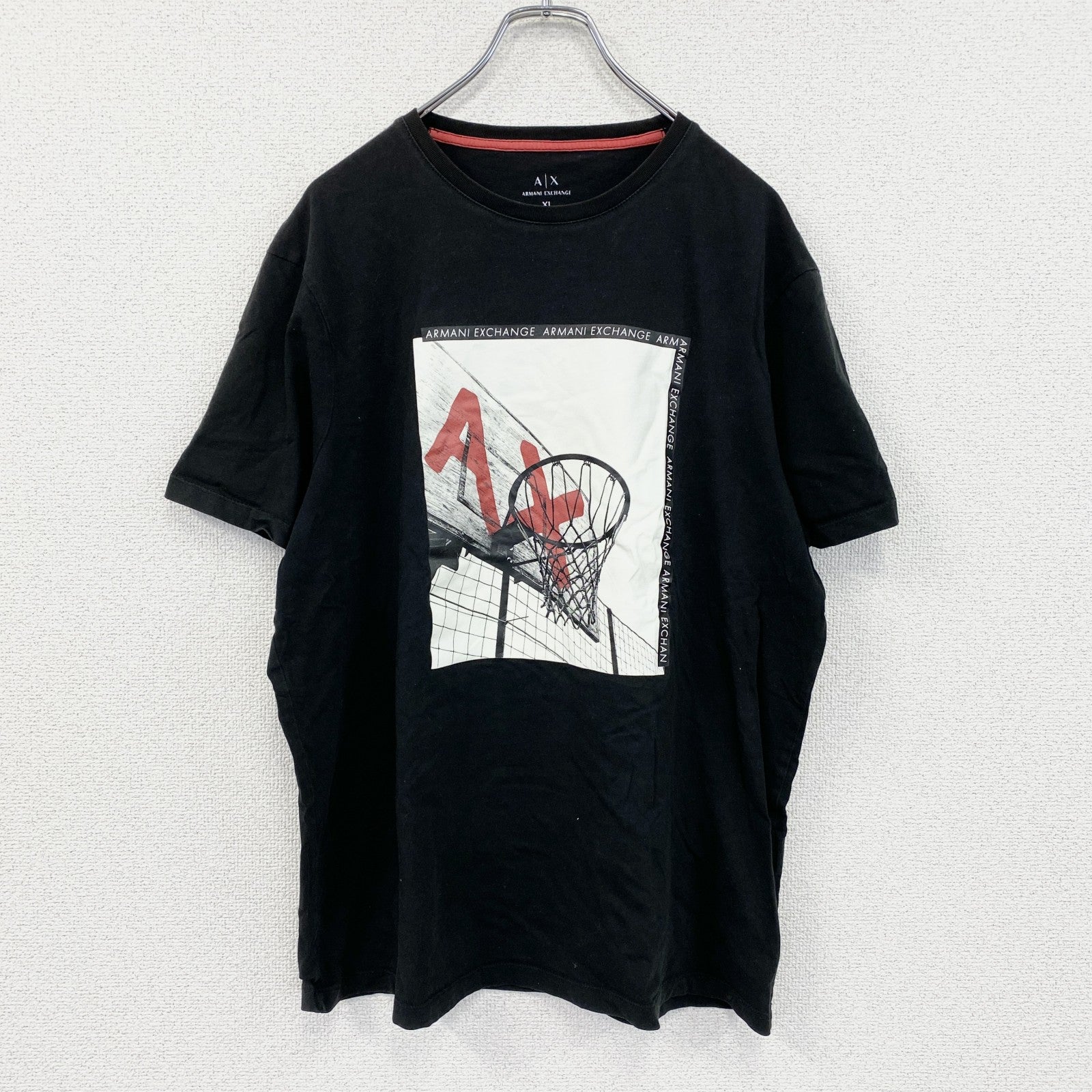 ARMANI EXCHANGE　アルマーニエクスチェンジ　半袖Tシャツ　フォトTシャツ　黒　ブラック　XLサイズ　古着