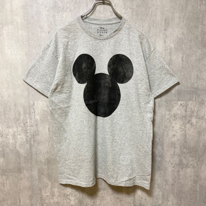 Disney ディズニー　Mickey Mouse　ミッキー　半袖オフィシャルプリントTシャツ　グレー　灰色　古着