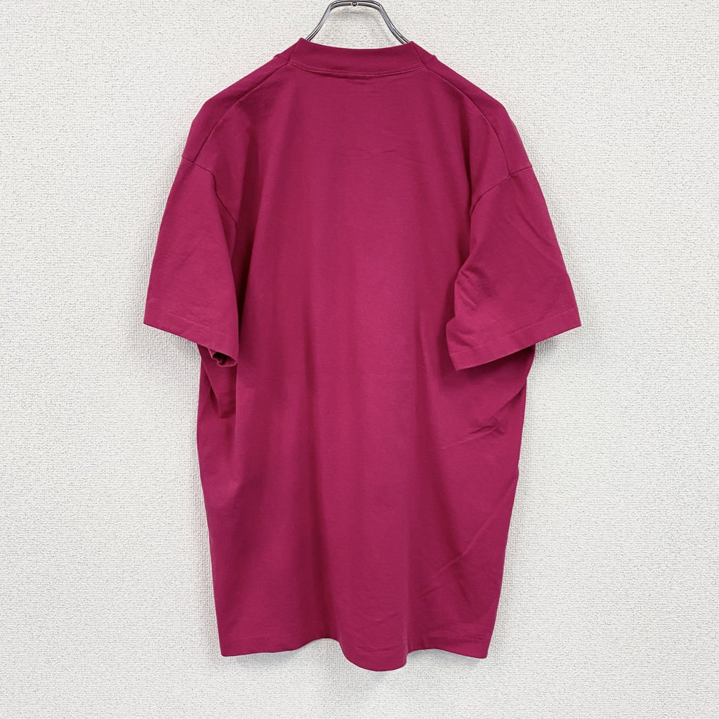 FRUIT OF THE LOOM　半袖プリントTシャツ　カシスレッド　XLサイズ カットソー メンズ コットン 古着