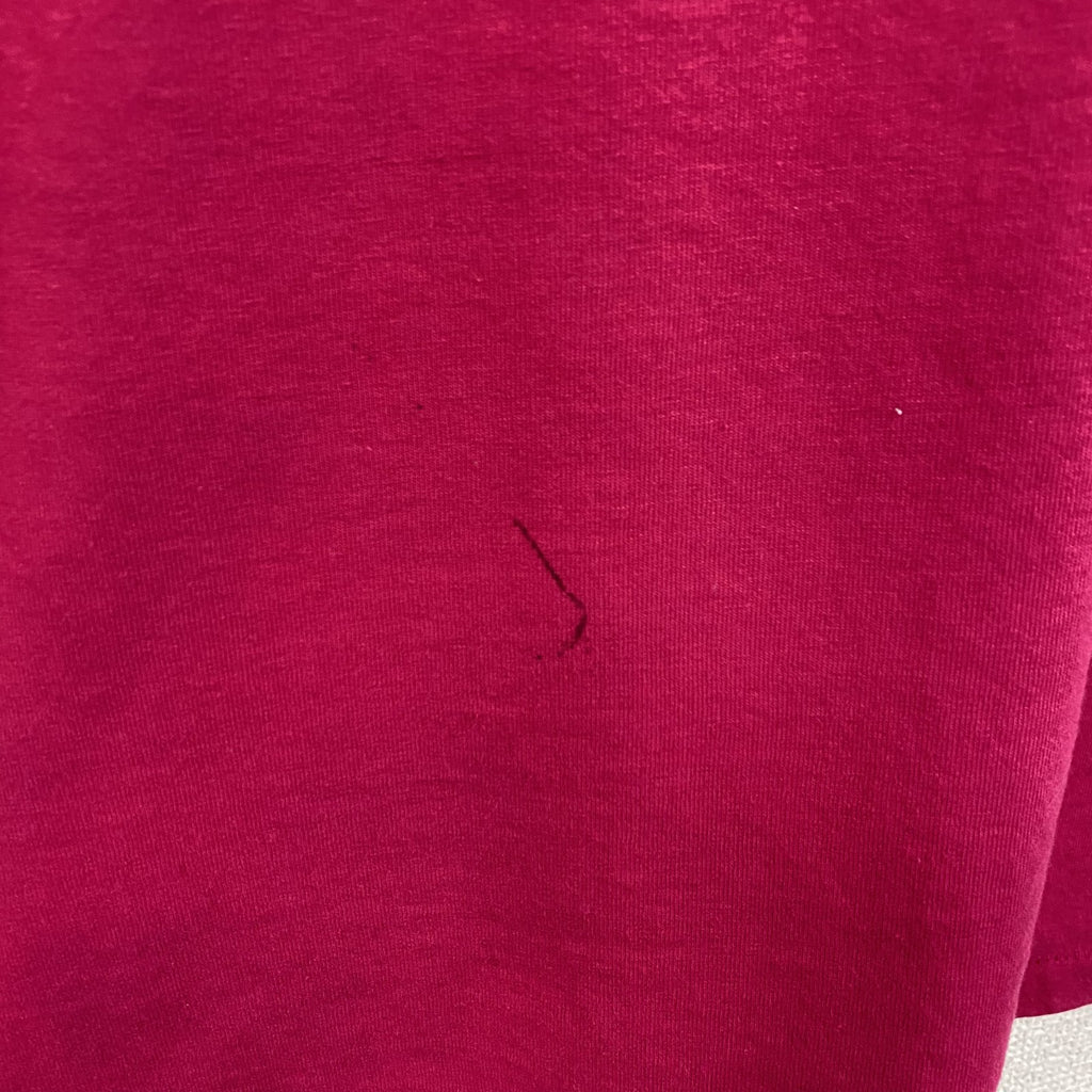 FRUIT OF THE LOOM　半袖プリントTシャツ　カシスレッド　XLサイズ カットソー メンズ コットン 古着