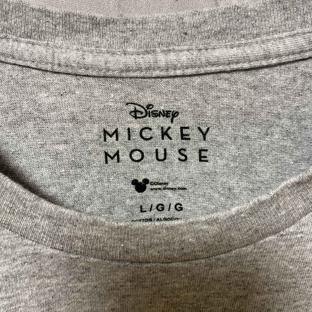 Disney ディズニー　Mickey Mouse　ミッキー　半袖オフィシャルプリントTシャツ　グレー　灰色　古着