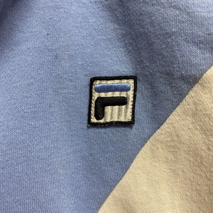 FILA　フィラ　長袖ハーフジップ切り替えスウェット　トレーナー　ハイネック　ワンポイント刺繍　秋冬服　Sサイズ　古着