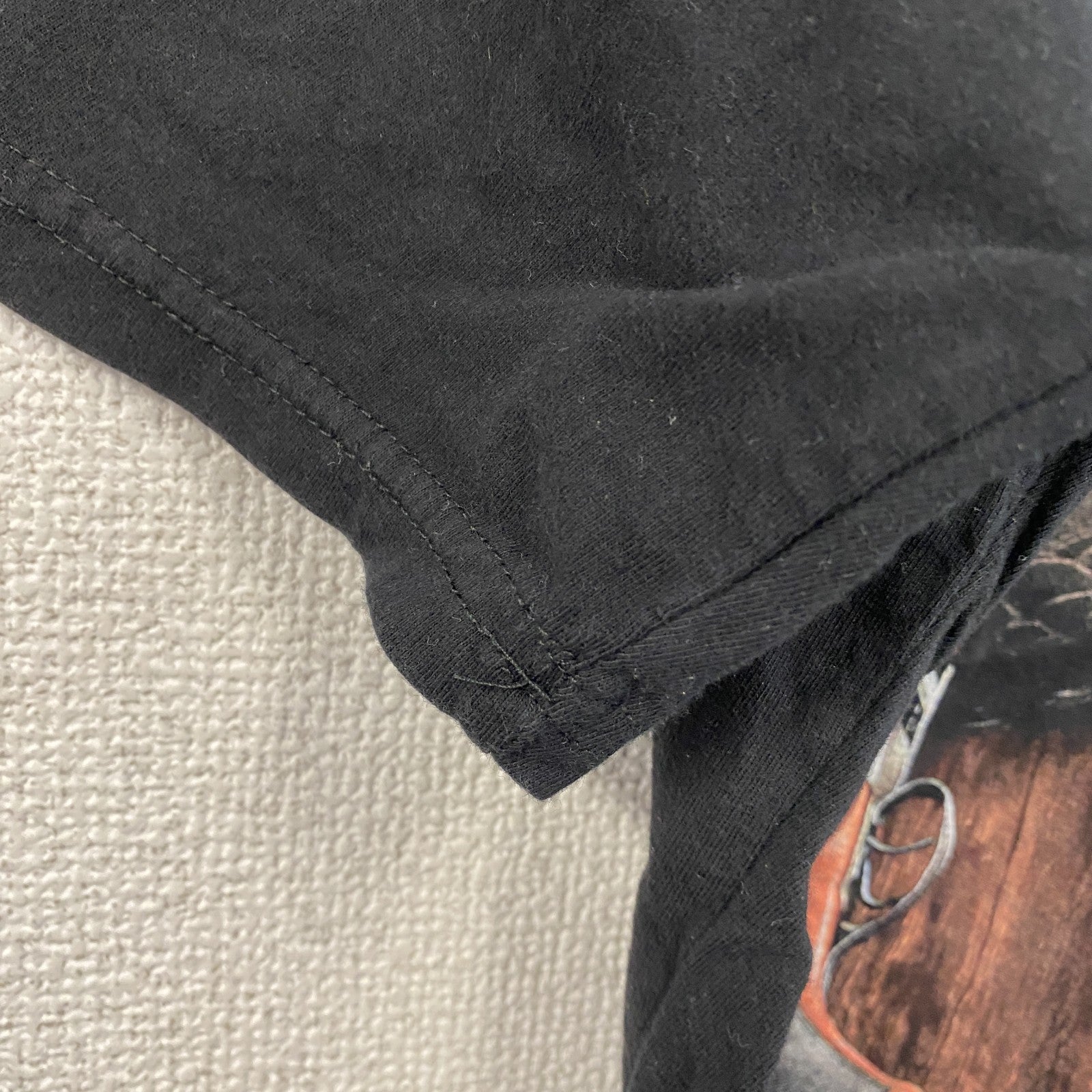 BANZAY　半袖プリントアニマルTシャツ　アーチプリント　3連プリント　犬　黒　ブラック　48サイズ　古着