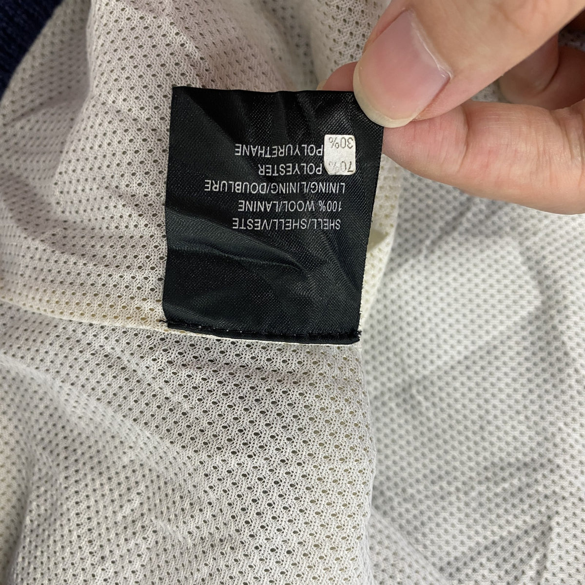 adidas　アディダス　タートルネックウールニットセーター　スリーストライプス　紺　ネイビー　Mサイズ　古着