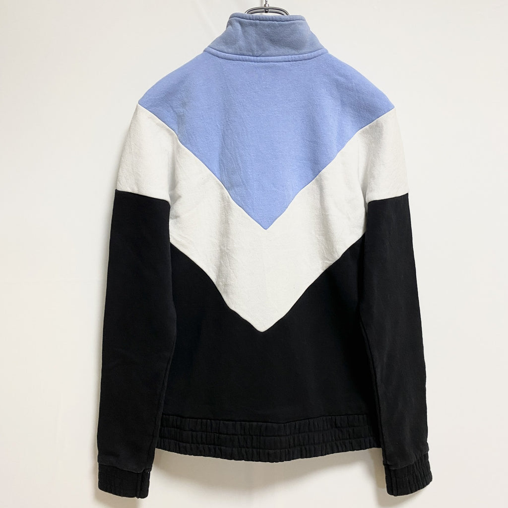 FILA　フィラ　長袖ハーフジップ切り替えスウェット　トレーナー　ハイネック　ワンポイント刺繍　秋冬服　Sサイズ　古着