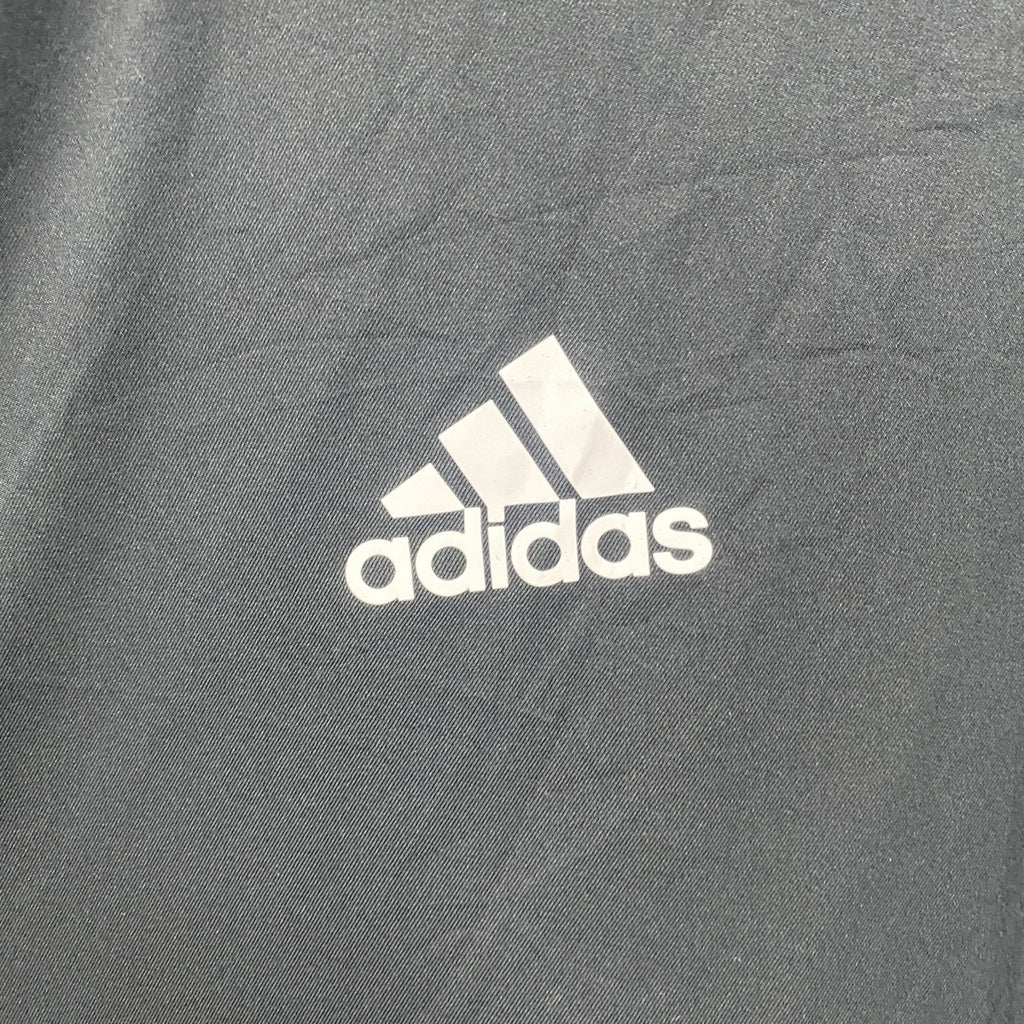 adidas　アディダス　プリントナイロンジャケットプルオーバー　黒　ブラック　XLサイズ　古着