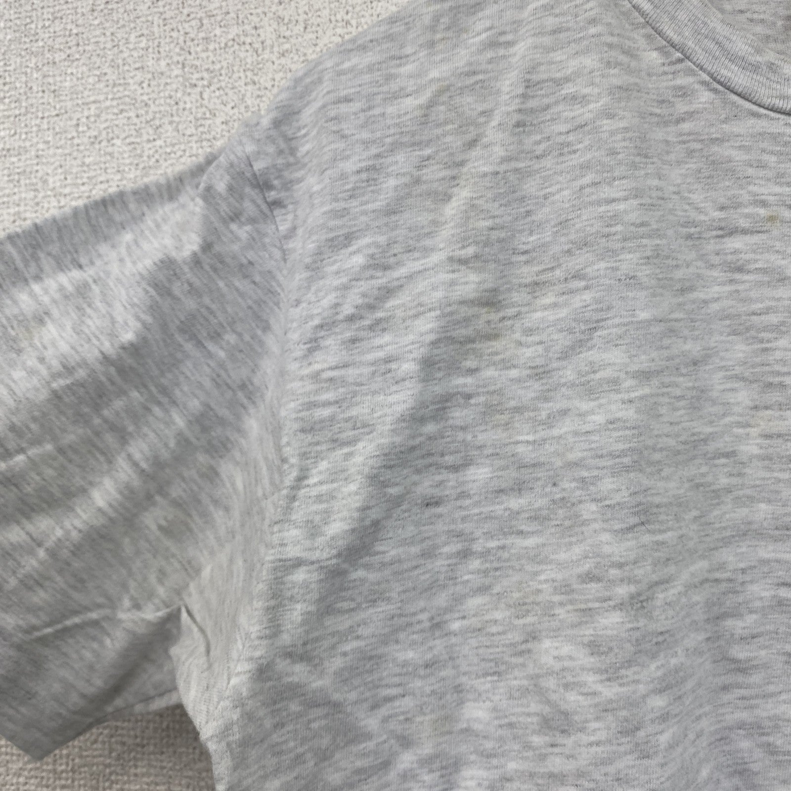 ～90s　Hanes　ヘインズ　半袖プリントTシャツ　シングルステッチ　ヴィンテージ　霜降りグレー　Mサイズ　古着