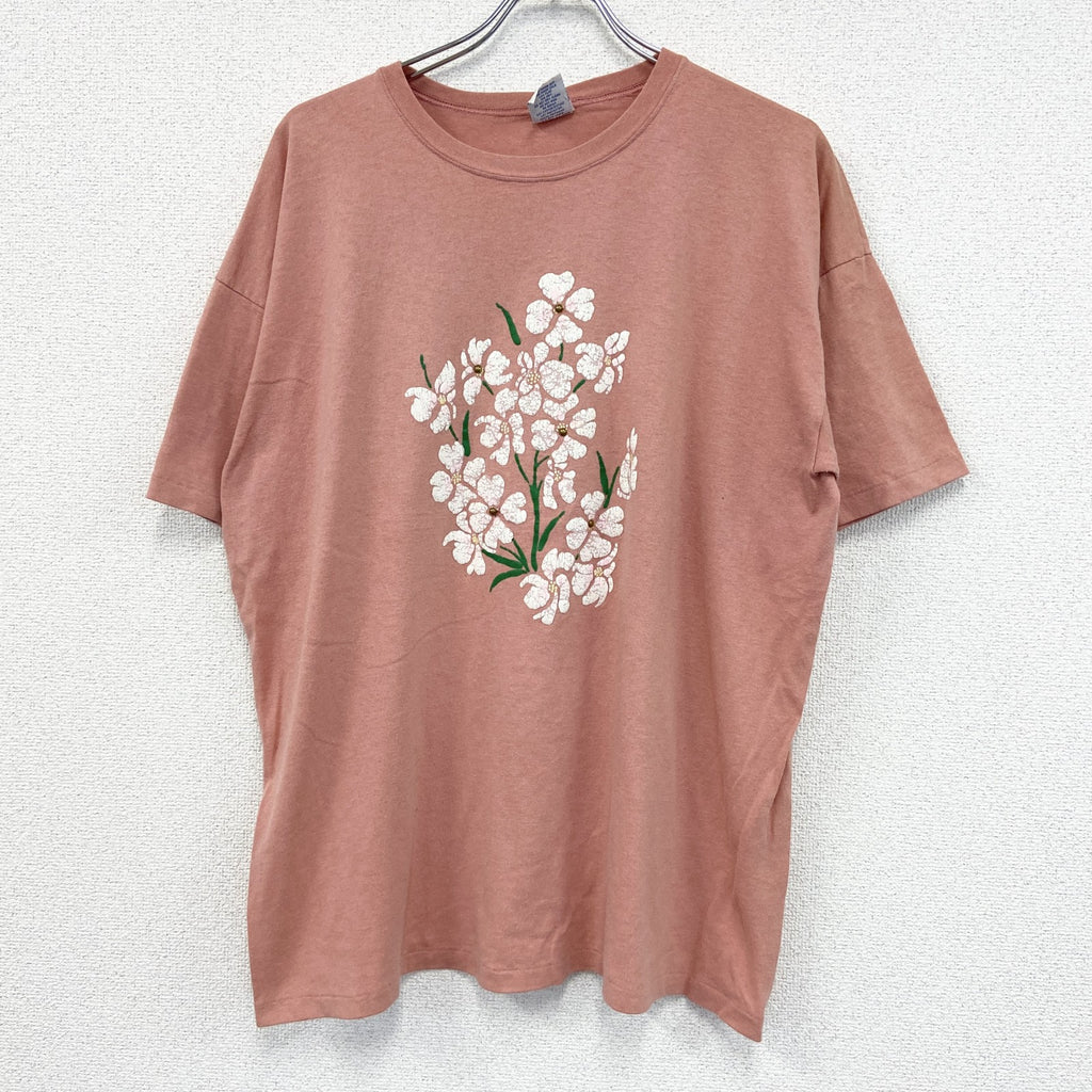DECODPORT　半袖プリントTシャツ　ヴィンテージ　シングルステッチ　ピンク　ONE SIZE サイズ　古着