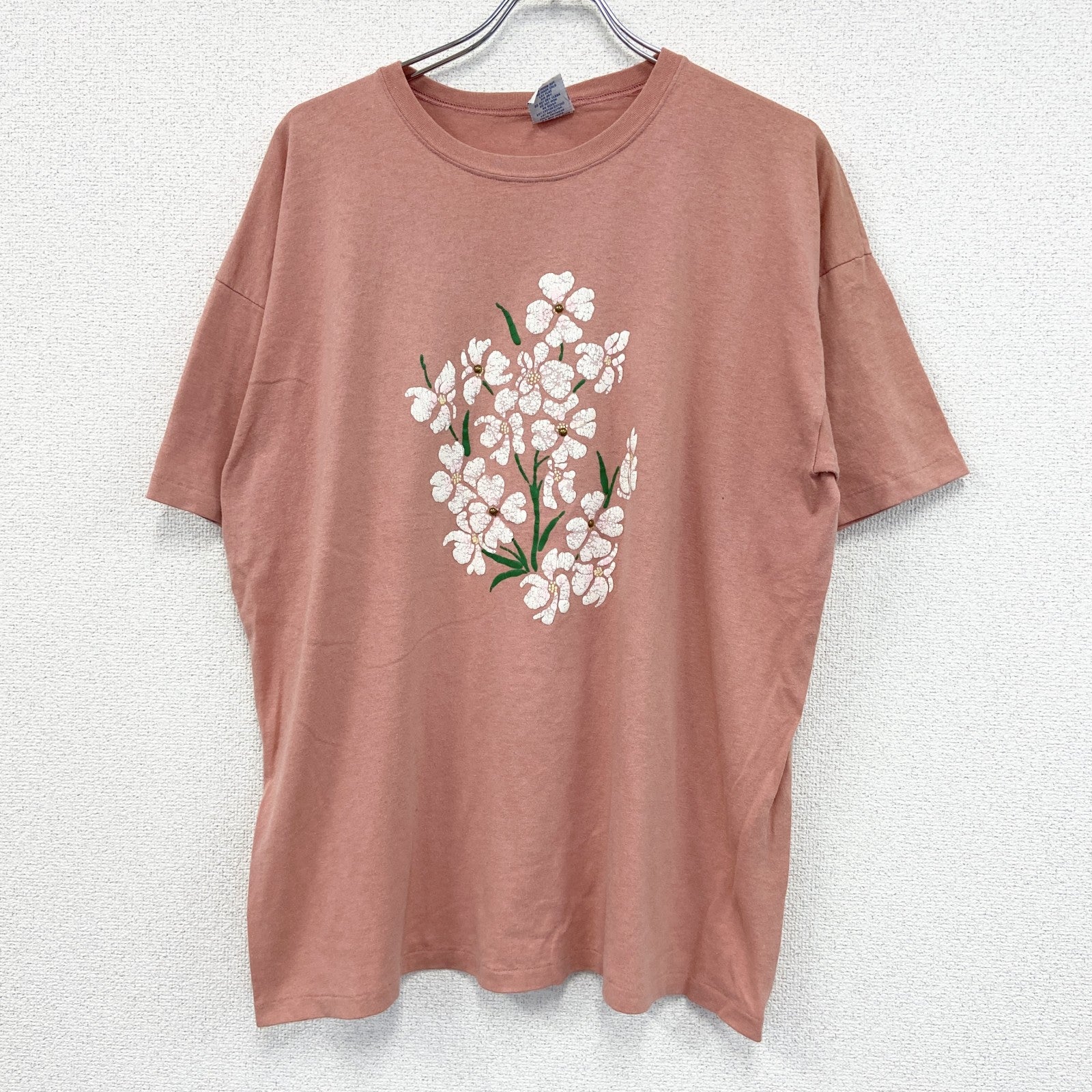 DECODPORT　半袖プリントTシャツ　ヴィンテージ　シングルステッチ　ピンク　ONE SIZE サイズ　古着