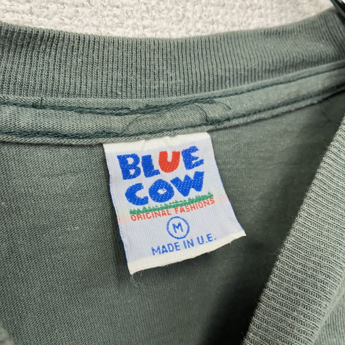 BLUE COW　長袖Tシャツ/ロンT　カーキ　Mサイズ カットソー メンズ コットン 古着