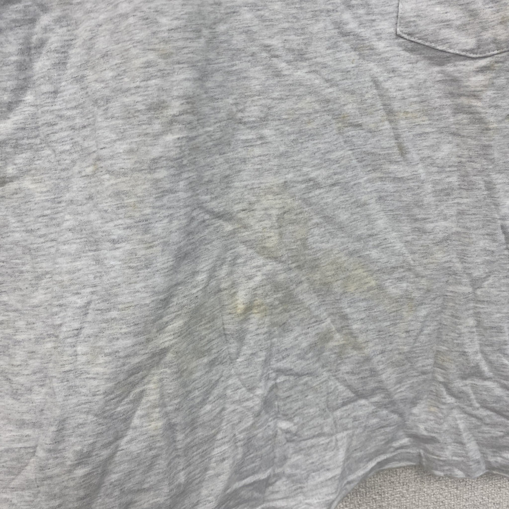 ～90s　Hanes　ヘインズ　半袖プリントTシャツ　シングルステッチ　ヴィンテージ　霜降りグレー　Mサイズ　古着