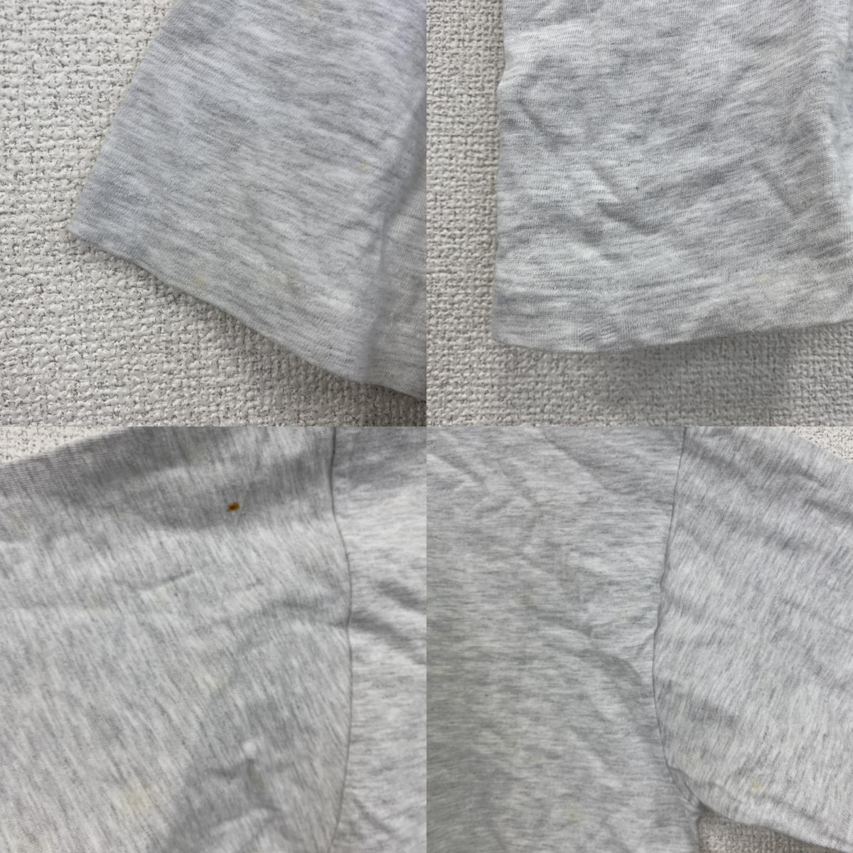～90s　Hanes　ヘインズ　半袖プリントTシャツ　シングルステッチ　ヴィンテージ　霜降りグレー　Mサイズ　古着