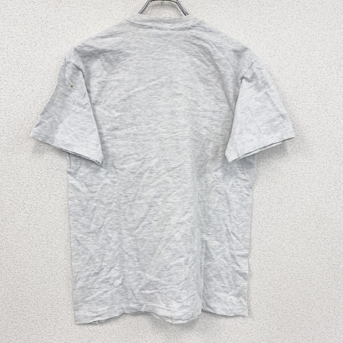 ～90s　Hanes　ヘインズ　半袖プリントTシャツ　シングルステッチ　ヴィンテージ　霜降りグレー　Mサイズ　古着