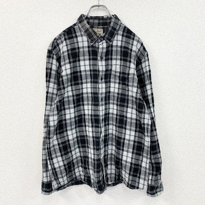 ～90s　L.L.Bean　エルエルビーン　長袖シャツ　ボタンダウンシャツ　チェック柄　黒　ブラック　Lサイズ