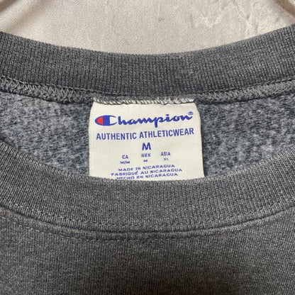 古着 used　Champion チャンピオン　長袖カレッジプリントスウェット　トレーナー　グレー　オーバーサイズ　XLサイズ