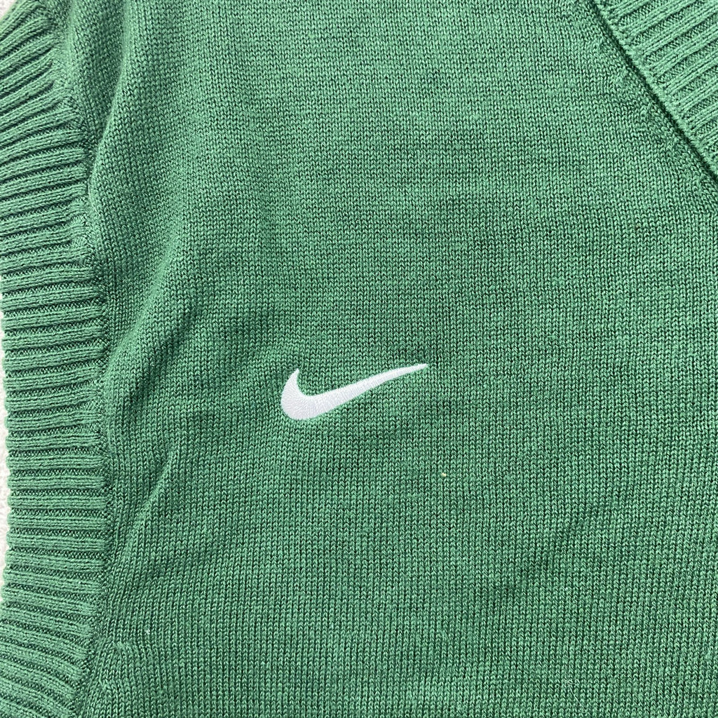 NIKE　ナイキ　TEAM　ニットベスト　スウッシュロゴ　緑　グリーン　Lサイズ　古着