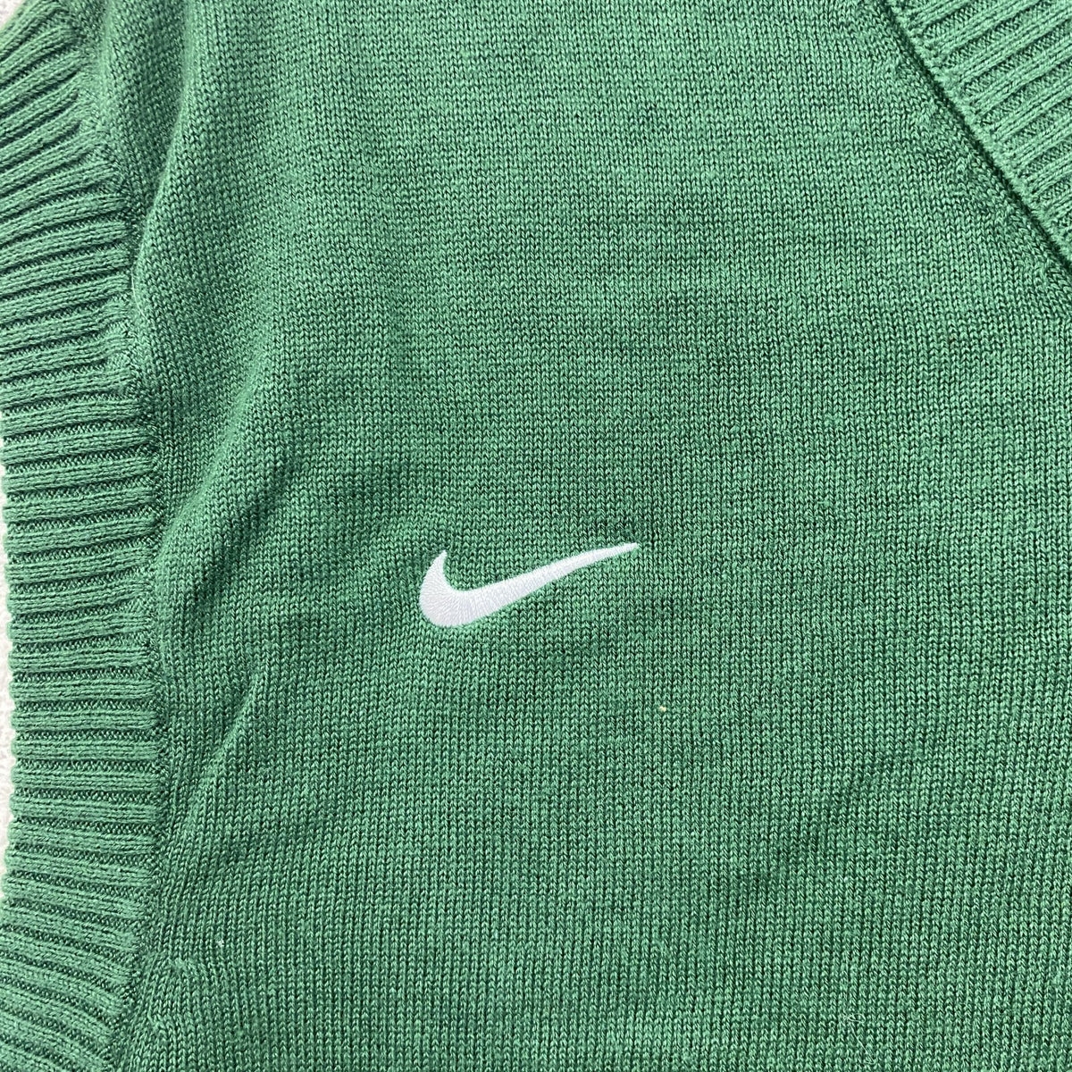 NIKE　ナイキ　TEAM　ニットベスト　スウッシュロゴ　緑　グリーン　Lサイズ　古着