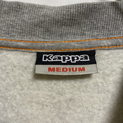 古着 used　Kappa　カッパ　長袖フロントビッグプリントスウェット　トレーナー　クルーネック　グレー　秋冬服　Ｍサイズ