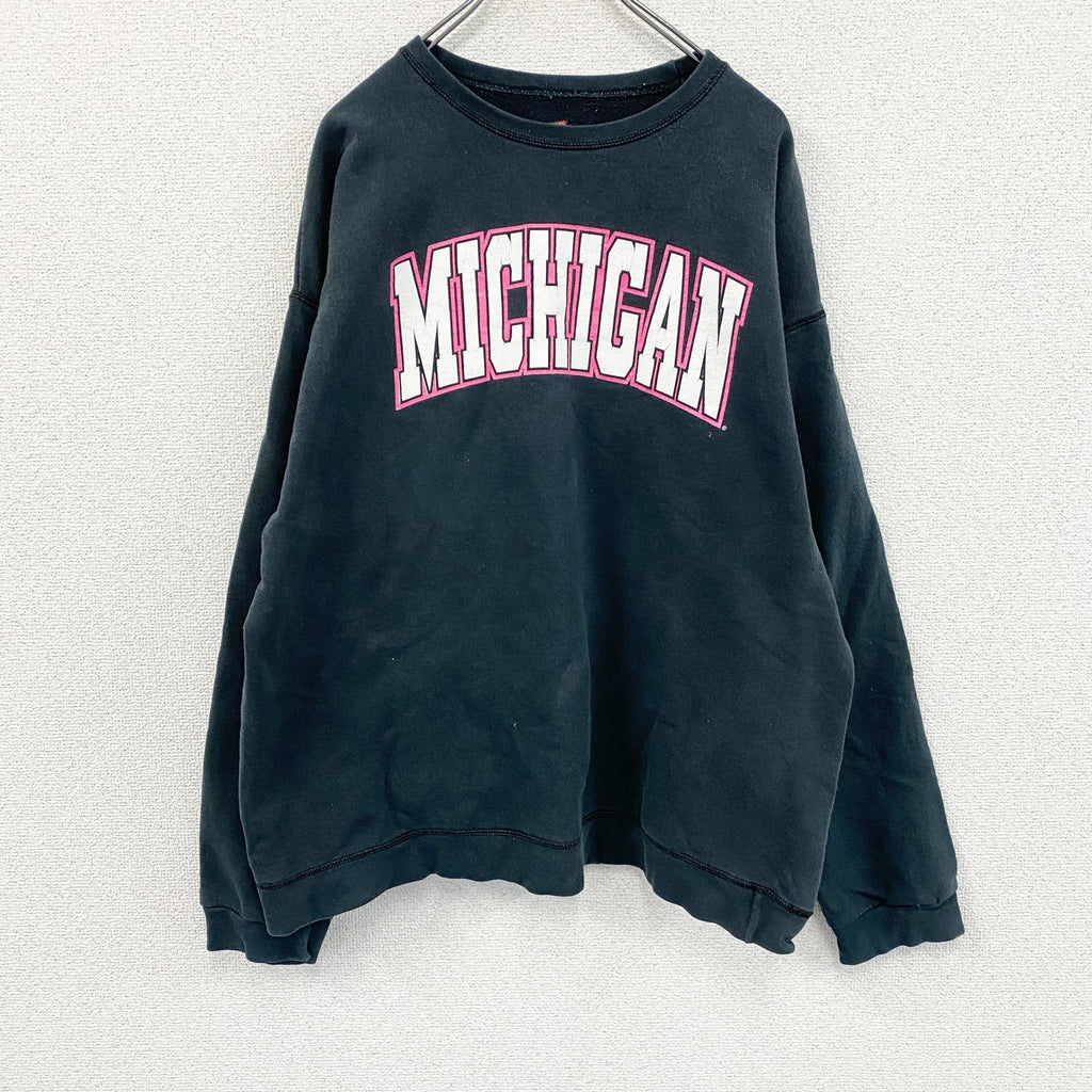 Hanes　ヘインズ　スウェット/トレーナー　MICHIGAN　黒　ブラック　Lサイズ　古着