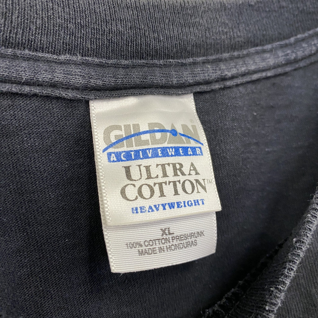 00s　GILDAN　ギルダン　REPALJE　半袖プリントバンドTシャツ　英字プリント　ヴィンテージ　黒　ブラック　XLサイズ　古着